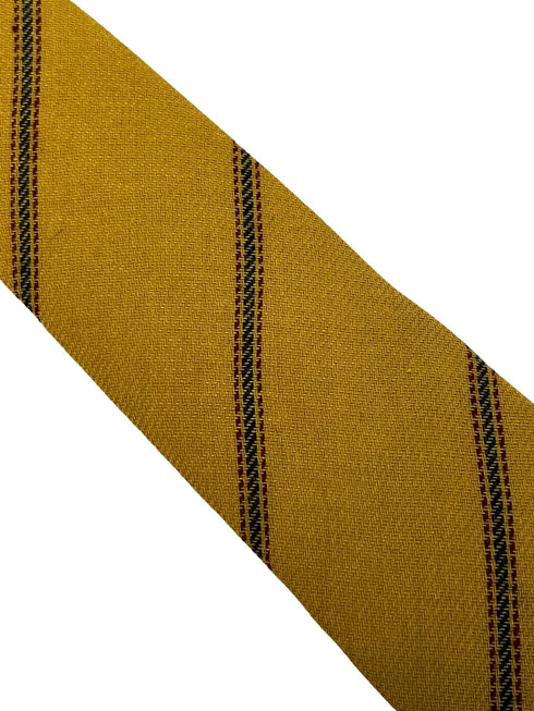 mustard gold yellow club striped mens cotton tie